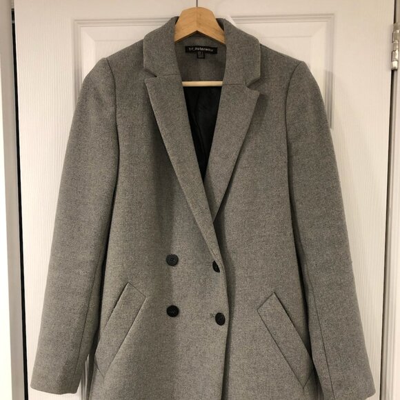 Zara Grey "Wool" Peacoat - Picture 1 of 6